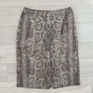 Stefanel Snake-Print 100% Cotton Vintage Pencil Skirt - Size IT40 (Small)